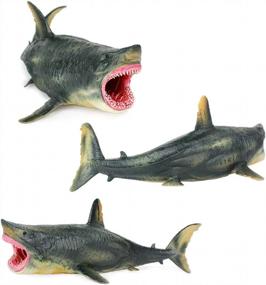 img 1 attached to Реалистичная игрушка-акула-мегалодон: идеальный подарок для любителей акул всех возрастов!