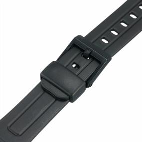 img 1 attached to 18Mm Black Regular-Length Watch Band For Casio And Other Sport Watches - Voguestrap TX1852 Allstrap
