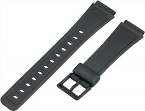 img 2 attached to 18Mm Black Regular-Length Watch Band For Casio And Other Sport Watches - Voguestrap TX1852 Allstrap