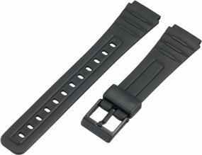 img 3 attached to 18Mm Black Regular-Length Watch Band For Casio And Other Sport Watches - Voguestrap TX1852 Allstrap