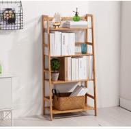 multifunctional bamboo 4-tier ladder shelf: bookcase, plant display, and storage organizer with storage rack and bookshelf storage rack by sogesfurniture logo