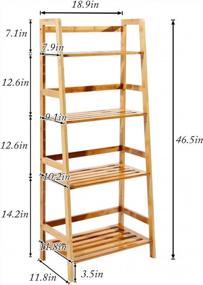 img 3 attached to Multifunctional Bamboo 4-Tier Ladder Shelf: Bookcase, Plant Display, And Storage Organizer With Storage Rack And Bookshelf Storage Rack By Sogesfurniture