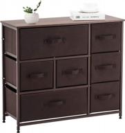 3-tier steel frame dresser storage tower with 7 drawers, fabric bins cabinet for bedroom, closet, hallway & nursery - apicizon (brown) logo