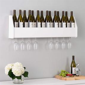 img 4 attached to White Prepac Floating Wine Rack for 18 Standard 750ml Bottles of Spirits