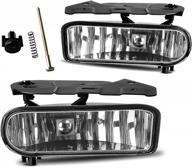 autosaver88 fog lights assembly compatible with 2002 2003 2004 2005 2006 cadillac escalade 02 03 04 05 06 escalade ext 2003-2006 escalade esv fog lamps replacement ,clear lens logo