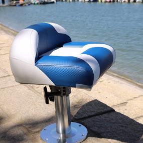 img 3 attached to NORTHCAPTAIN Pro Casting Boat Seat: White & Pacific Blue Color Options!
