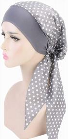 img 2 attached to Stylish And Comfortable Chemo Headwear For Women With Long Hair: Elastic Turbans, Head Scarfs, And Headwraps With Cancer Printing