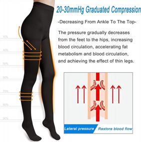 img 1 attached to Get Relief With MEILYLA'S 20-30MmHg Compression Pantyhose For Women - Opaque, Closed Toe Tights For Varicose Veins Support