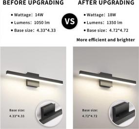 img 3 attached to Modern Black LED Bathroom Vanity Light Bar, 23.62 Inches, 18W 4000K, Joossnwell Wall Sconce Fixture