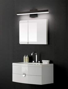img 1 attached to Modern Black LED Bathroom Vanity Light Bar, 23.62 Inches, 18W 4000K, Joossnwell Wall Sconce Fixture