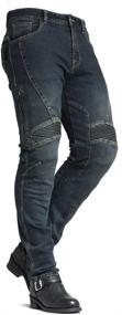 img 4 attached to MAXLER JEAN Biker Jeans For Men - Slim Straight Fit Motorcycle Riding Pants Motorcycle & Powersports