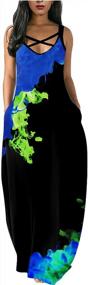 img 3 attached to Plus Size Maternity Summer Long Dress With Pockets: Wolddress Women'S Casual Sleeveless Maxi Dress