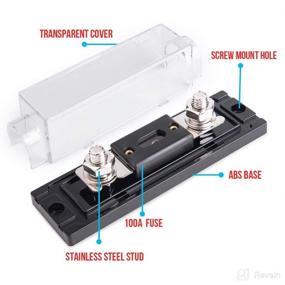 img 3 attached to 🔌 MNJ MOTOR 2Pcs 100 Amp ANL Fuse Holder: Ultimate Car Audio & Solar System Protection with Gauge AWG Cables