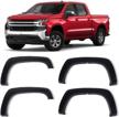 findauto durable abs pocket riveted style fender flare made for 1988-1999 chevrolet c1500 and 1988-1998 chevrolet c3500 with impact resistance polypropylene material logo