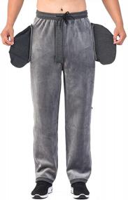 img 3 attached to Men'S Berber Fleece Winter Jogger Pants With Zip Fly Closure - Comfy And Casual Straight Leg Sweatpants