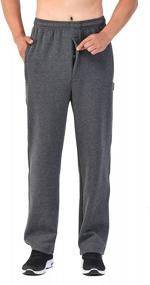 img 4 attached to Men'S Berber Fleece Winter Jogger Pants With Zip Fly Closure - Comfy And Casual Straight Leg Sweatpants