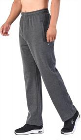 img 2 attached to Men'S Berber Fleece Winter Jogger Pants With Zip Fly Closure - Comfy And Casual Straight Leg Sweatpants