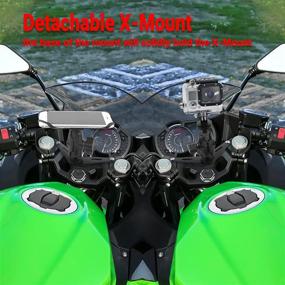 img 3 attached to 📱 GUAIMI Motorcycle Phone Mount with 360° Rotation - Cellphone Holder and GPS Bracket for Kawasaki Ninja 400 (2018-2020) - Includes Camera Rack