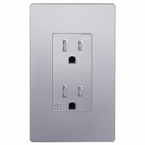 img 4 attached to ENERLITES Elite Series Decorator Receptacle with Screwless Design - Child Safe, Tamper-Resistant Outlet - UL Listed, Residential Grade 15A 125V - Self-Grounding - Silver with Wall Plate