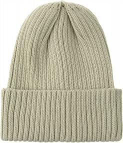 img 3 attached to Knitted Ribbed Beanie Hat - Plain Solid Watch Cap AC5846 By WITHMOONS