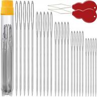 🧵 jollmono- premium large eye needles set: 25 pcs with 2 needle threaders - assorted sizes for hand sewing, embroidery, and more logo