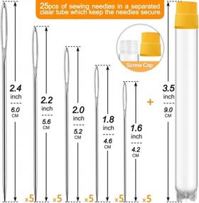 img 3 attached to 🧵 Jollmono- Premium Large Eye Needles Set: 25 PCS with 2 Needle Threaders - Assorted Sizes for Hand Sewing, Embroidery, and More