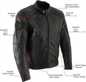 img 3 attached to Xelement B7366 Men'S 'Executioner' Black Leather Racer Jacket With X-Armor Protection - 2X-Large