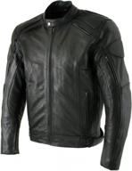 xelement b7366 men's 'executioner' black leather racer jacket with x-armor protection - 2x-large логотип