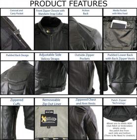 img 1 attached to Xelement B7366 Men'S 'Executioner' Black Leather Racer Jacket With X-Armor Protection - 2X-Large