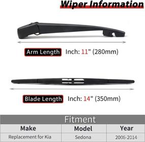 img 3 attached to 🚗 OTUAYAUTO Rear Windshield Wiper Arm Blade Set - Fits Acura RDX 2007-2017 Models, Replaces OEM#: 76720-STX-A01