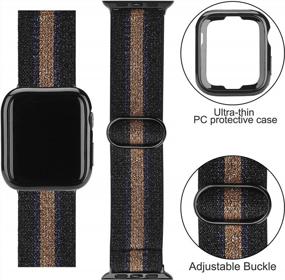 img 3 attached to Compatible Apple Watch Band 38Mm 40Mm 41Mm 42Mm 44Mm 45Mm Stretchy Nylon Solo Loop Bands For Women & Men, Adjustable Elastic Braided Strap For IWatch Series 7 6 5 4 3 2 1 SE With Case By TOYOUTHS