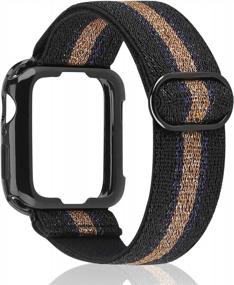 img 4 attached to Compatible Apple Watch Band 38Mm 40Mm 41Mm 42Mm 44Mm 45Mm Stretchy Nylon Solo Loop Bands For Women & Men, Adjustable Elastic Braided Strap For IWatch Series 7 6 5 4 3 2 1 SE With Case By TOYOUTHS