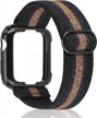 compatible apple watch band 38mm 40mm 41mm 42mm 44mm 45mm stretchy nylon solo loop bands for women & men, adjustable elastic braided strap for iwatch series 7 6 5 4 3 2 1 se with case by toyouths logo