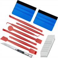transform your car with our ultimate vinyl wrap starter kit: featuring a 7 in 1 trimming squeegee, plastic felt squeegees, retractable utility knife, and 10 snap-off blades logo