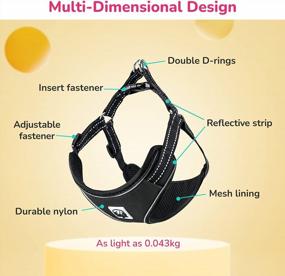 img 3 attached to KIPRITII No Pulling Dog Harness: Perfect For Small Dogs, Reflective & Adjustable Puppy Vest!