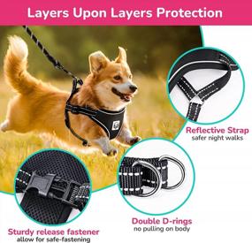 img 1 attached to KIPRITII No Pulling Dog Harness: Perfect For Small Dogs, Reflective & Adjustable Puppy Vest!