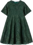 👗 rysly girls' clothing - flower flared sleeve princess dresses logo