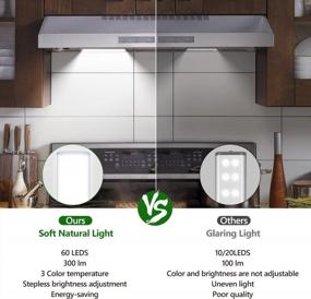 img 3 attached to 60 LED Under Cabinet Lights 2 Packs, 3 Color Temperatures Motion Sensor Light Indoor, 2500MAh Rechargeable Stepless Dimmable Closet Lighting, Wireless Night For Drawer, Wardrobe, Kitchen, Hallway