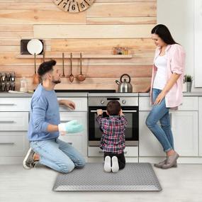 img 3 attached to 📦 FEATOL Anti Fatigue Floor Mat: Ergonomic Comfort for Standing Desk, Kitchen & Garage - Stain Resistant, Non-Slip (20"x32"- Grey)