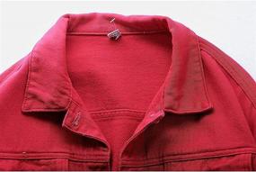 img 2 attached to COWOKA Womens Cotton Button Pockets Women's Clothing for Coats, Jackets & Vests