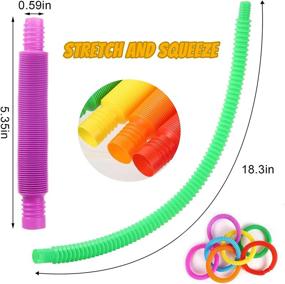 img 3 attached to 14 Pack Mini Pop And Tubes Toys для детей и взрослых - снятие стресса, снижение беспокойства, крутой гибкий сенсорный набор игрушек