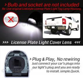 img 1 attached to 2-Pack 2-дюймовая крышка освещения номерного знака с хромированным корпусом для Chevy GMC Yukon Sierra Escalade Silverado-совместима с LP 1999-2013, светодиодные лампы не включены