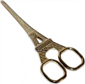img 4 attached to European Eiffel Tower Design Gold Scissors With Blunt Tip For Safe Crafting And Daily Use - BROSHAN