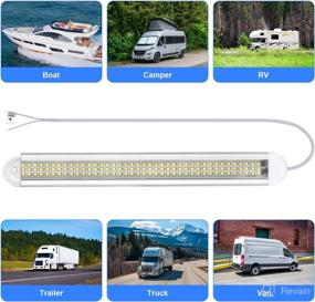 img 3 attached to 🔦 RVZONE 12V LED Interior Light Bar: Ultra-bright 120LEDs, 1800LM, 8W, with ON/Off Switch - Perfect for Camper Truck Van RV Trailer Boat Car Cargo Cabinet Lights Fixture Motorhome (4Pack)