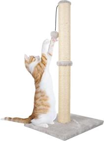 img 4 attached to 🐱 Premium 28-inch Tall Cat Scratching Post with Natural Sisal Rope and Sturdy Base - Yoxwibly