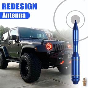img 3 attached to UOFFROAD Blue Aluminum Antenna Replacement Assembly Accessories with Installation Screw for 2014-2021 Toyota Tundra, 2007-2021 Jeep Wrangler JL/JT/JK