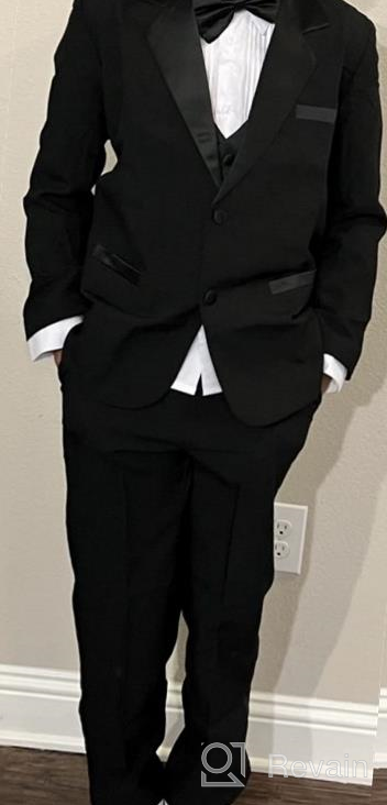 img 1 attached to 👦 Stylish Boys Tuxedo Black Dresswear - Perfect Size for Boys' Clothing, Suits & Sport Coats review by Devin Henry