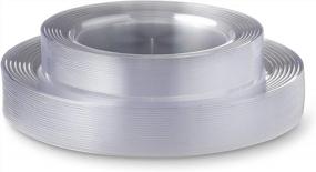 img 1 attached to 40-Piece Mozaik Premium Clear Plastic Round Plate Set.