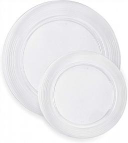 img 3 attached to 40-Piece Mozaik Premium Clear Plastic Round Plate Set.