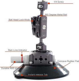 img 2 attached to 360 Degree Rotating Suction Cup Camera Mount Kit For Car Windshield And Body - Ideal For Action Cameras, DSLRs, And Camcorders With Pump-Activated Mounting System